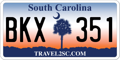 SC license plate BKX351