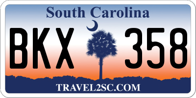 SC license plate BKX358