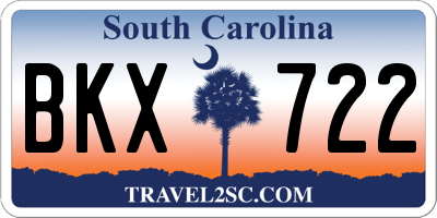 SC license plate BKX722