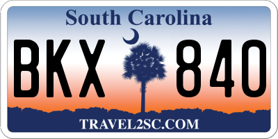 SC license plate BKX840
