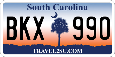 SC license plate BKX990