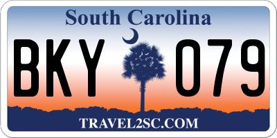 SC license plate BKY079