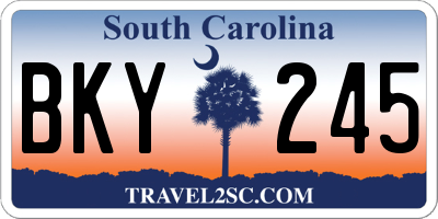 SC license plate BKY245
