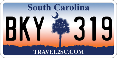 SC license plate BKY319