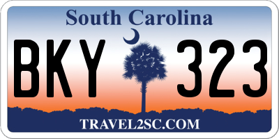 SC license plate BKY323