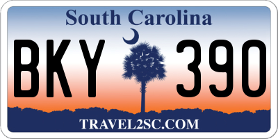 SC license plate BKY390