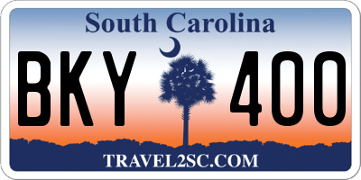SC license plate BKY400