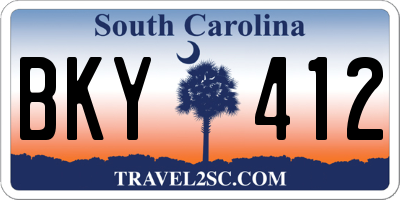SC license plate BKY412