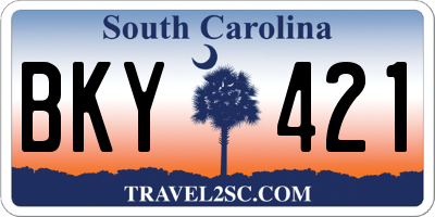 SC license plate BKY421