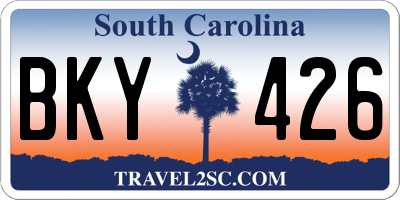 SC license plate BKY426