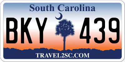 SC license plate BKY439