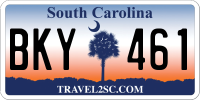SC license plate BKY461