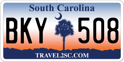 SC license plate BKY508
