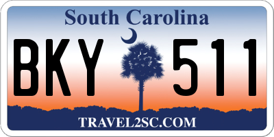 SC license plate BKY511