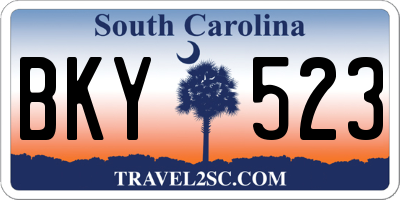 SC license plate BKY523