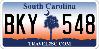 SC license plate BKY548
