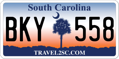 SC license plate BKY558