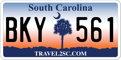 SC license plate BKY561