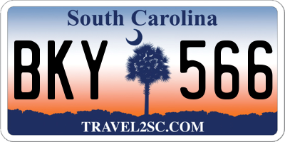 SC license plate BKY566
