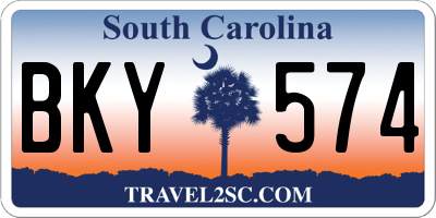 SC license plate BKY574