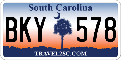 SC license plate BKY578
