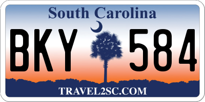 SC license plate BKY584