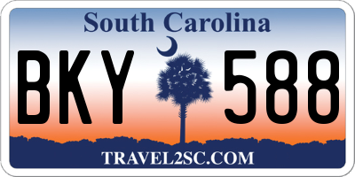 SC license plate BKY588