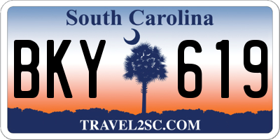 SC license plate BKY619