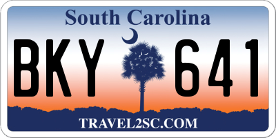 SC license plate BKY641