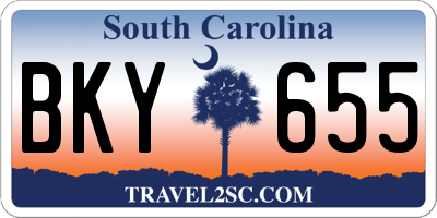 SC license plate BKY655