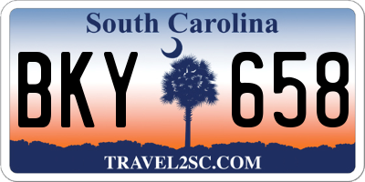 SC license plate BKY658