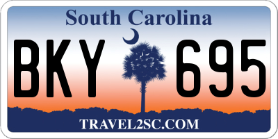 SC license plate BKY695
