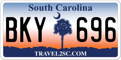 SC license plate BKY696