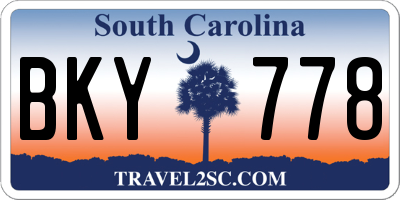 SC license plate BKY778