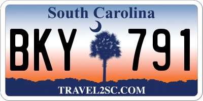 SC license plate BKY791