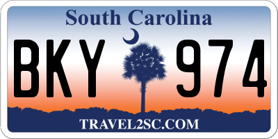 SC license plate BKY974