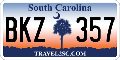 SC license plate BKZ357