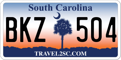 SC license plate BKZ504