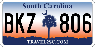 SC license plate BKZ806