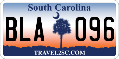 SC license plate BLA096