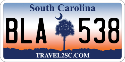 SC license plate BLA538