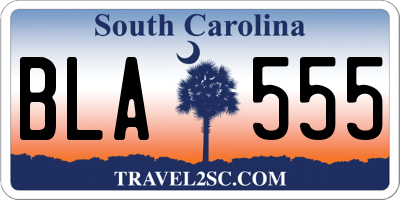 SC license plate BLA555