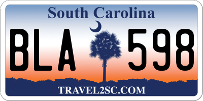 SC license plate BLA598