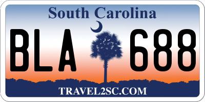 SC license plate BLA688