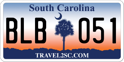 SC license plate BLB051