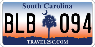 SC license plate BLB094