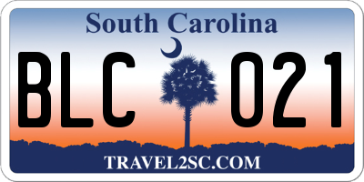 SC license plate BLC021