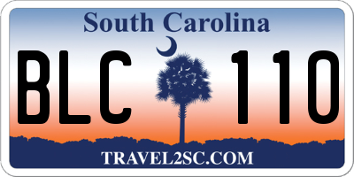 SC license plate BLC110