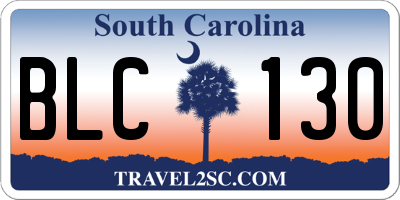 SC license plate BLC130
