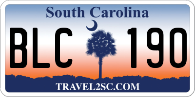 SC license plate BLC190